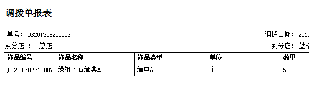 珠寶飾品進(jìn)銷存軟件調(diào)撥單報(bào)表