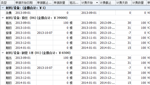 扣件腳手架租賃軟件租金明細，藍格扣件腳手架租賃軟件